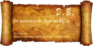 Draskovich Barabás névjegykártya